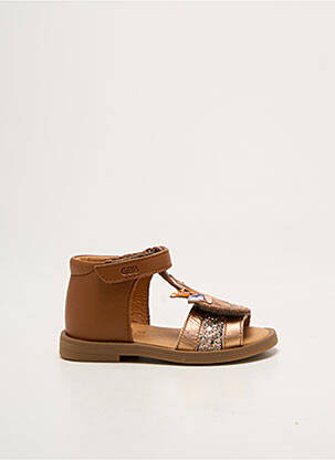 Sandales/nu pieds tissage tissage pailleté chiquet marron GBB fille