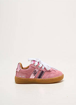 Baskets tissage satiné bout rond rose GBB fille