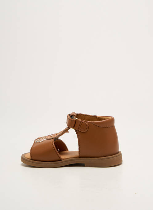 Sandales/nu pieds tissage tissage pailleté chiquet marron GBB fille