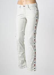 Jeans coupe slim effet usé délavé taille basse gris SWILDENS femme