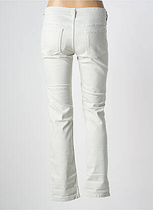 Jeans coupe slim effet usé délavé taille basse gris SWILDENS femme