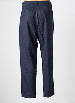 Pantalon droit taille à pinces taille haute bleu MAISON LAB femme