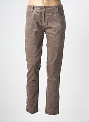 Pantalon slim taille basse taille basse marron SESSUN femme