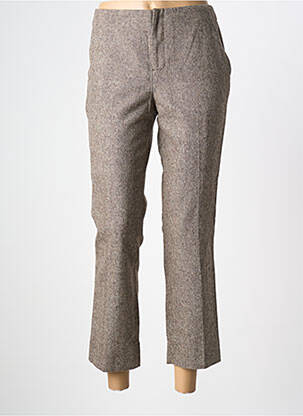 Pantalon 7/8 taille haute taille haute marron LE MONT ST MICHEL femme