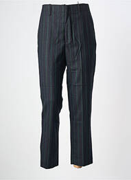 Pantalon chino fermeture zippée sous rabat avec crochet taille haute bleu LAB DIP PARIS femme