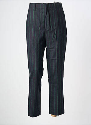 Pantalon chino fermeture zippée sous rabat avec crochet taille haute bleu LAB DIP PARIS femme