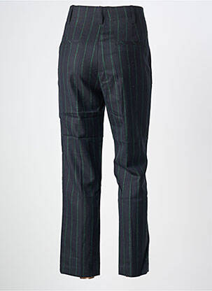 Pantalon chino fermeture zippée sous rabat avec crochet taille haute bleu LAB DIP PARIS femme