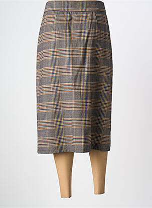 Jupe mi-longue taille à pinces bleu SESSUN femme