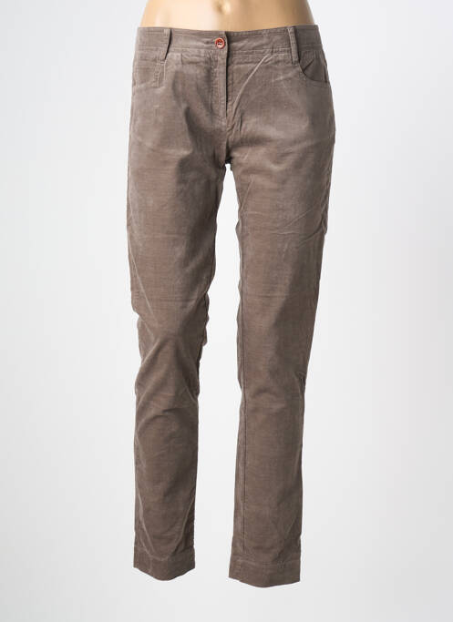 Pantalon slim taille basse taille basse marron SESSUN femme