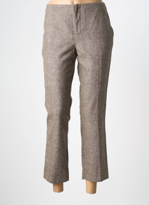 Pantalon 7/8 taille haute taille haute marron LE MONT ST MICHEL femme