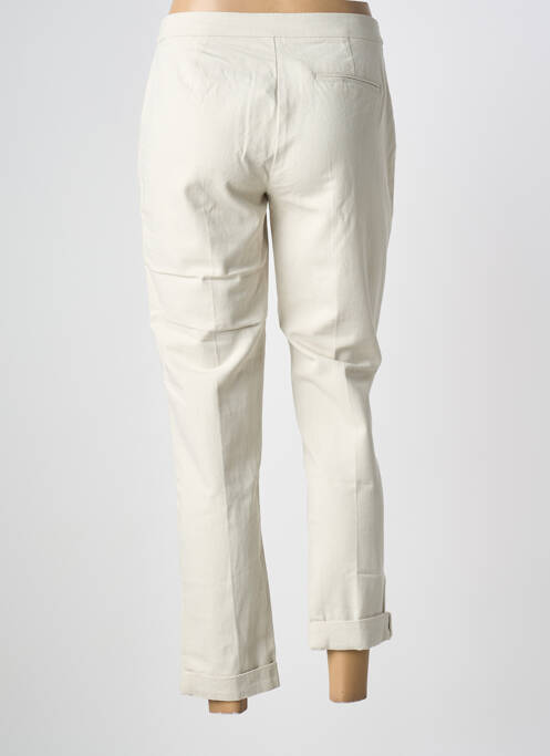 Pantalon 7/8 taille à pinces taille normale beige SWILDENS femme
