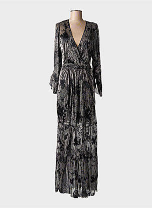 Robe longue manches longues manches longues argent BA&SH femme