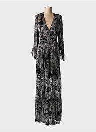 Robe longue manches longues manches longues argent BA&SH femme