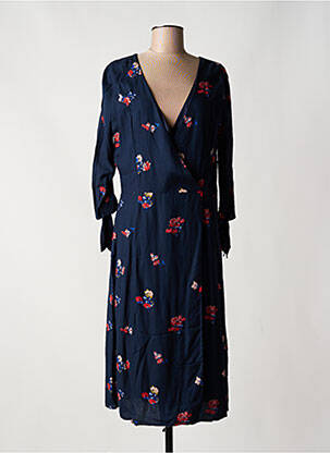 Robe longue imprimé fantaisie manches 3/4 bleu JOLIE JOLIE PAR PETITE MENDIGOTE femme
