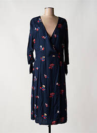 Robe longue imprimé fantaisie manches 3/4 bleu JOLIE JOLIE PAR PETITE MENDIGOTE femme