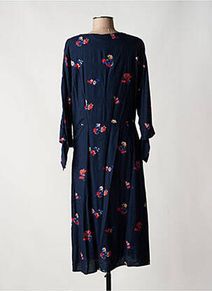 Robe longue imprimé fantaisie manches 3/4 bleu JOLIE JOLIE PAR PETITE MENDIGOTE femme
