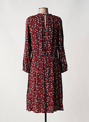 Robe mi-longue coupe fluide manches longues rouge SESSUN femme