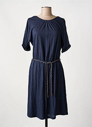 Robe mi-longue manches courtes manches courtes bleu SESSUN femme