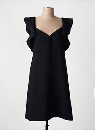 Robe mi-longue coupe évasée fines bretelles noir BA&SH femme