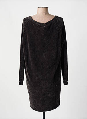 Robe pull coupe droite manches longues noir MAEVY femme