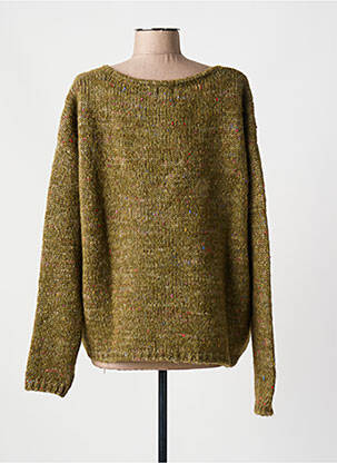 Pull coupe droite manches longues vert MAEVY femme