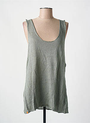 Top coupe fluide fines bretelles bleu MAEVY femme