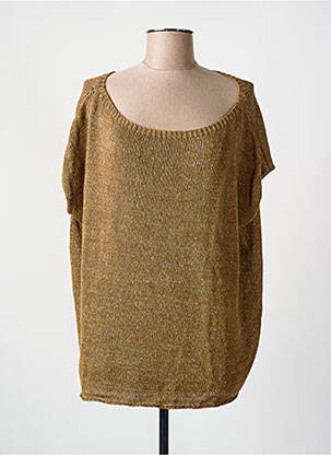 Pull col rond sans manche vert MAEVY femme