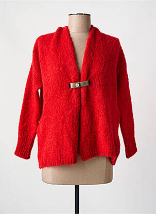 Gilet manches longues fermeture boutonnée sur le devant rouge MAEVY femme