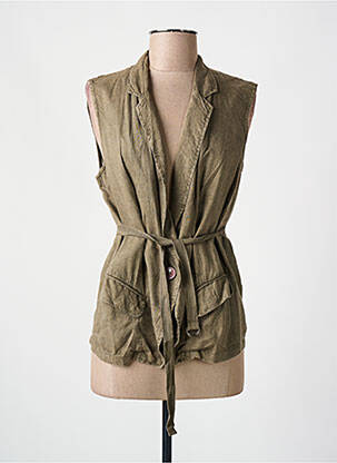 Gilet sans manche poches vert VIRGINIE CASTAWAY femme