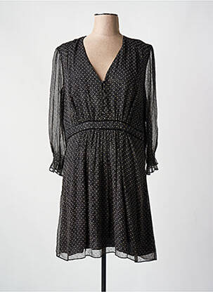 Robe mi-longue coupe fluide manches longues noir BA&SH femme