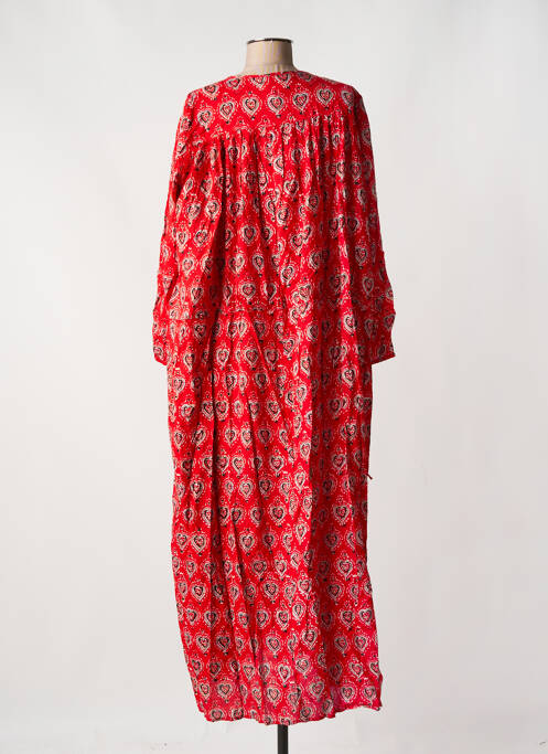 Robe longue imprimé fantaisie manches longues rouge SWILDENS femme