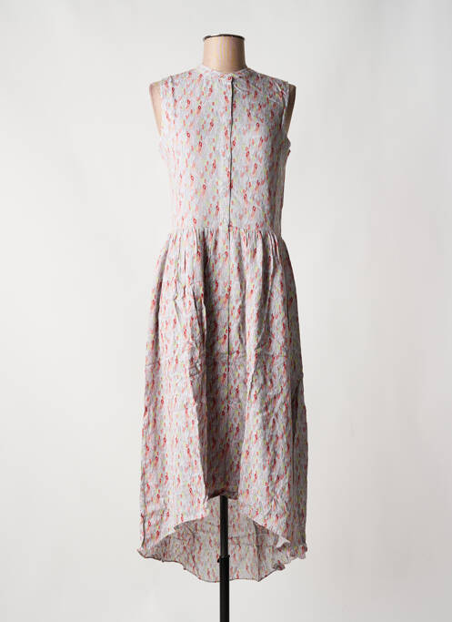 Robe longue imprimé fantaisie sans manche gris SWILDENS femme