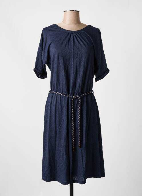 Robe mi-longue manches courtes manches courtes bleu SESSUN femme