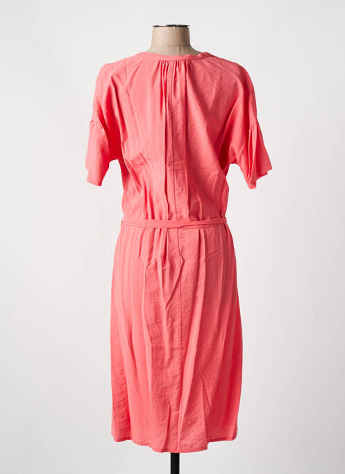 Robe mi-longue manches courtes manches courtes rose SESSUN femme