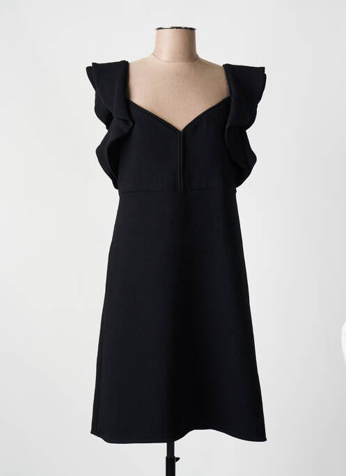 Robe mi-longue fermeture zippée au dos fines bretelles noir BA&SH femme