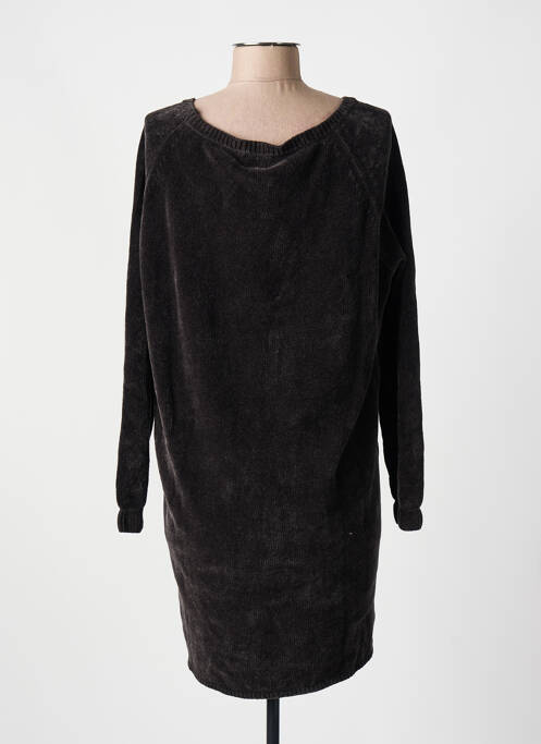 Robe pull coupe droite manches longues noir MAEVY femme