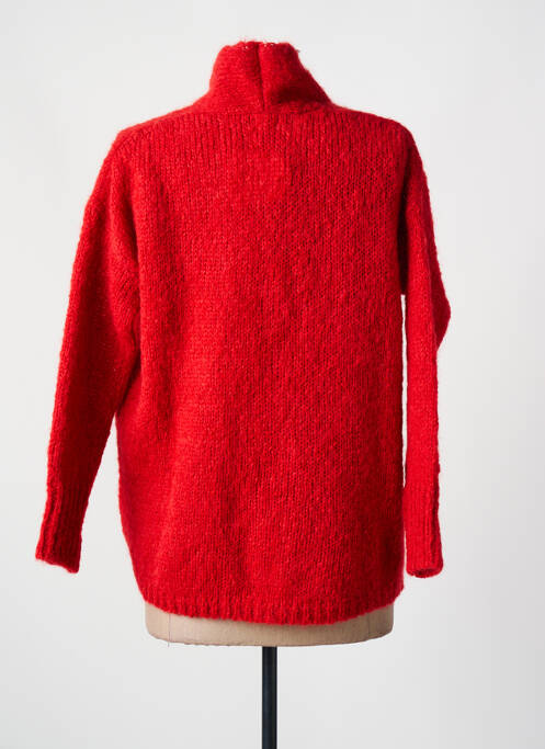 Gilet manches longues fermeture boutonnée sur le devant rouge MAEVY femme