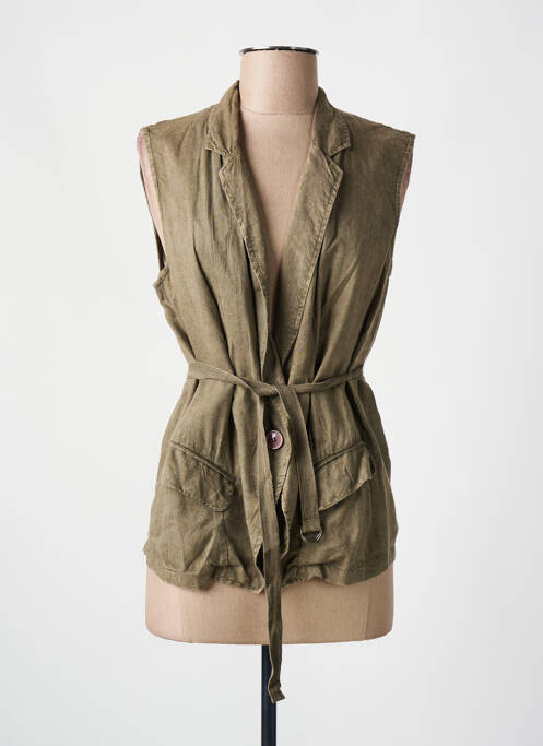 Gilet sans manche poches vert VIRGINIE CASTAWAY femme
