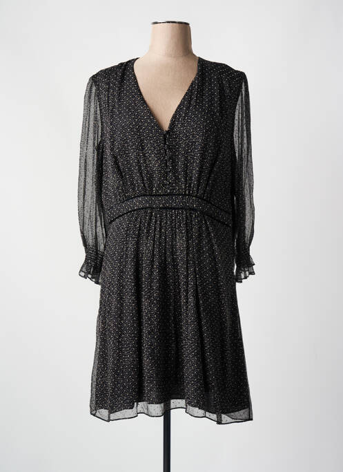 Robe mi-longue coupe fluide manches longues noir BA&SH femme