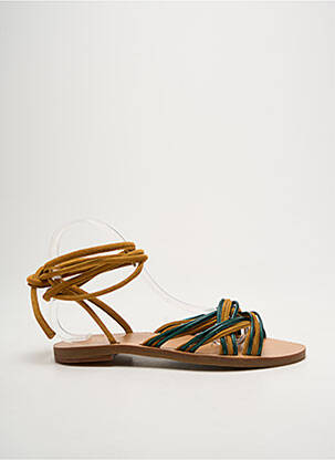 Sandales/nu pieds chiquet talon plat jusqu'à 3cm vert ISABELLE VARIN femme