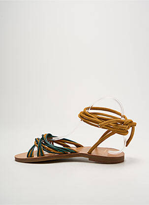 Sandales/nu pieds chiquet talon plat jusqu'à 3cm vert ISABELLE VARIN femme
