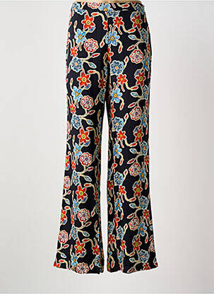Pantalon droit tissage popeline taille normale bleu SEE THE MOON femme