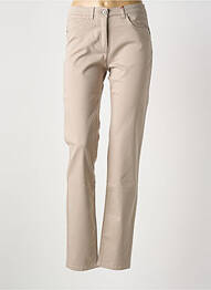Pantalon slim tissage popeline taille normale beige JOCAVI femme