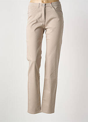 Pantalon slim tissage popeline taille normale beige JOCAVI femme