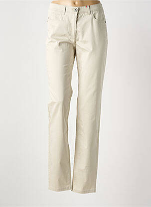 Pantalon droit stretch taille normale beige JOCAVI femme