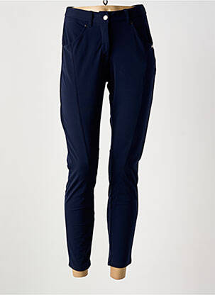 Pantalon 7/8 stretch taille normale bleu MALOKA femme