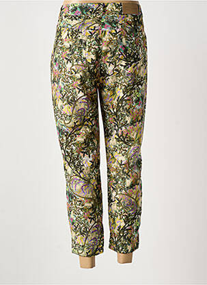 Pantalon 7/8 fermeture zippée sous rabat boutonné taille normale vert MALOKA femme