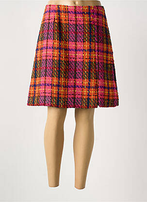 Jupe mi-longue coupe évasée rose PAUL BRIAL femme