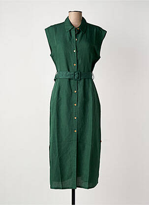 Robe mi-longue manches courtes manches courtes vert SURKANA femme