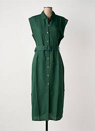Robe mi-longue manches courtes manches courtes vert SURKANA femme